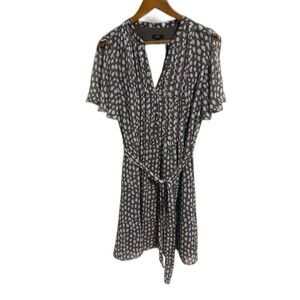 JBS Dress Size Women’s 12 Brown White Polka Dot Fit and Flare Midi Belted